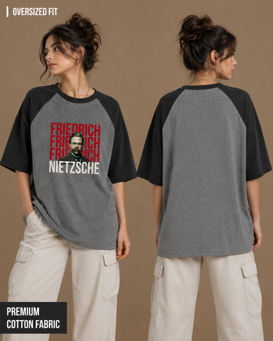 Nietzsche: The Übermensch | Unisex Oversized Raglan Tee