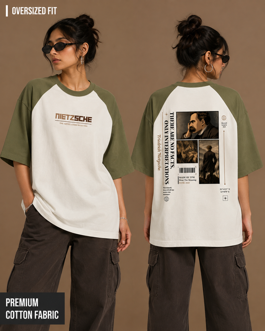 Nietzsche: Beyond Good & Evil | Unisex Oversized Raglan Tee