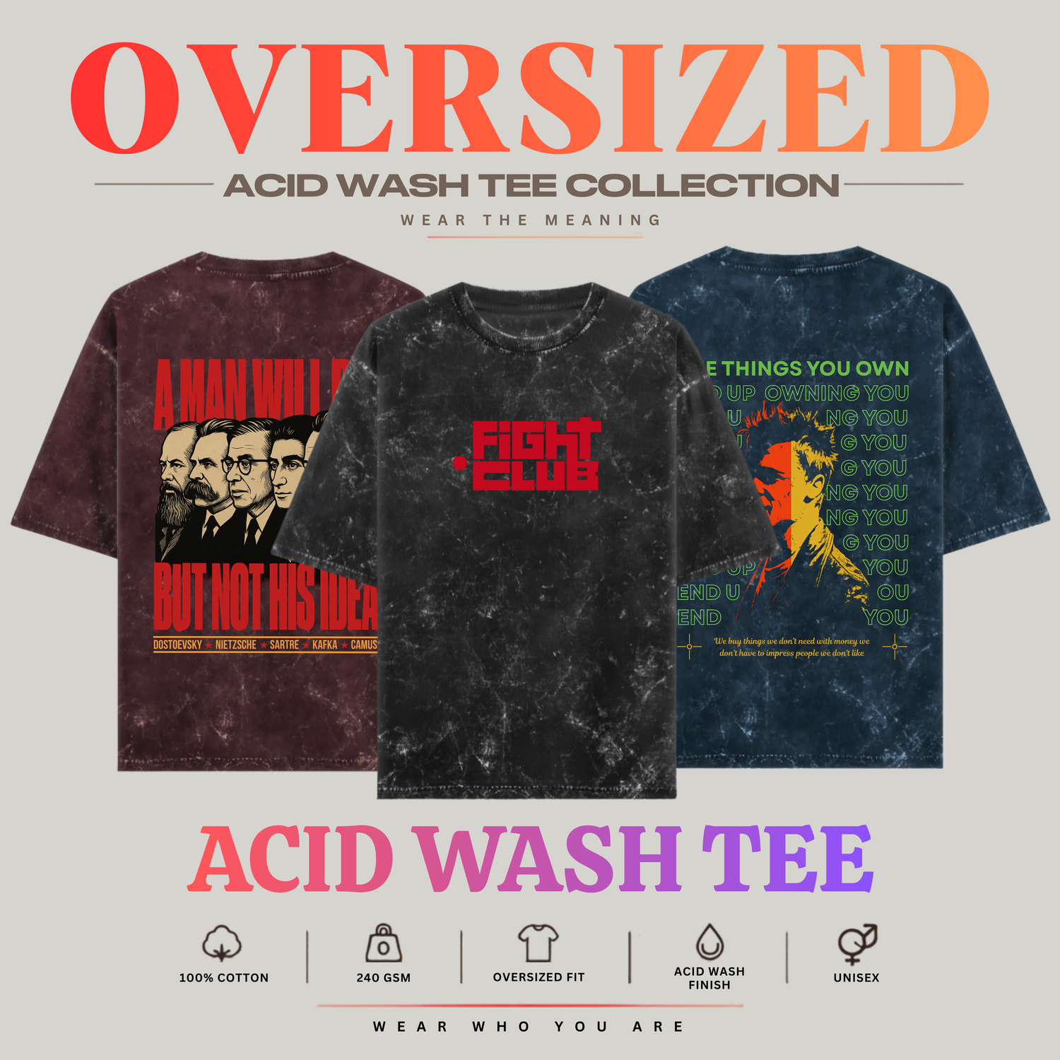 Oversized Acid Wash Tee