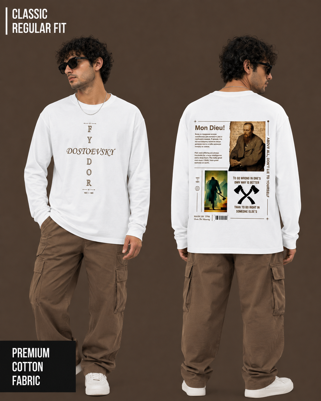 Dostoevsky: Mon Dieu! | Men's Full Sleeve T-Shirt