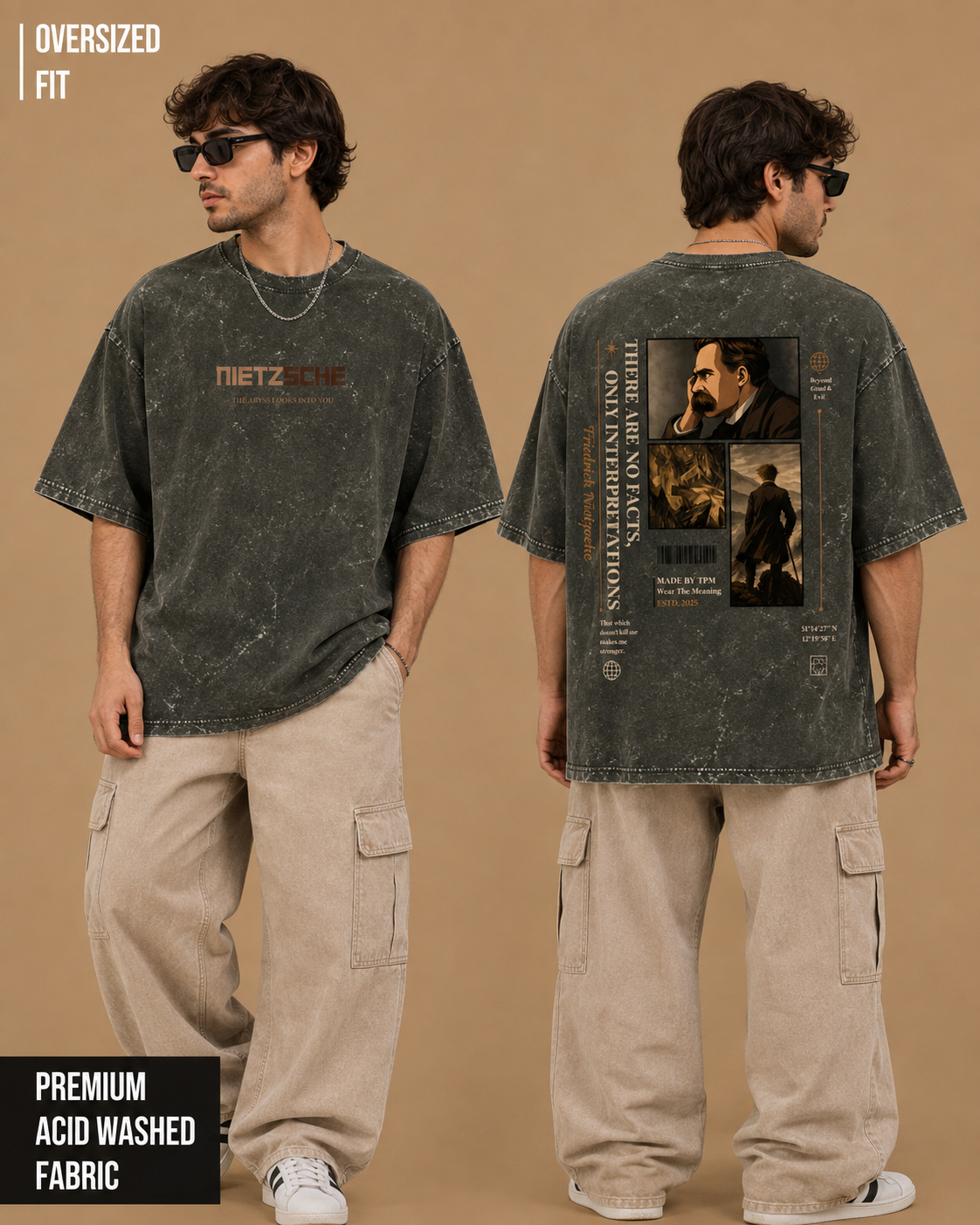 Nietzsche: Beyond Good & Evil | Unisex Acid Washed Oversized Tee