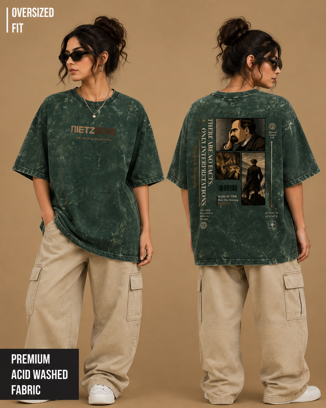 Nietzsche: Beyond Good & Evil | Unisex Acid Washed Oversized Tee