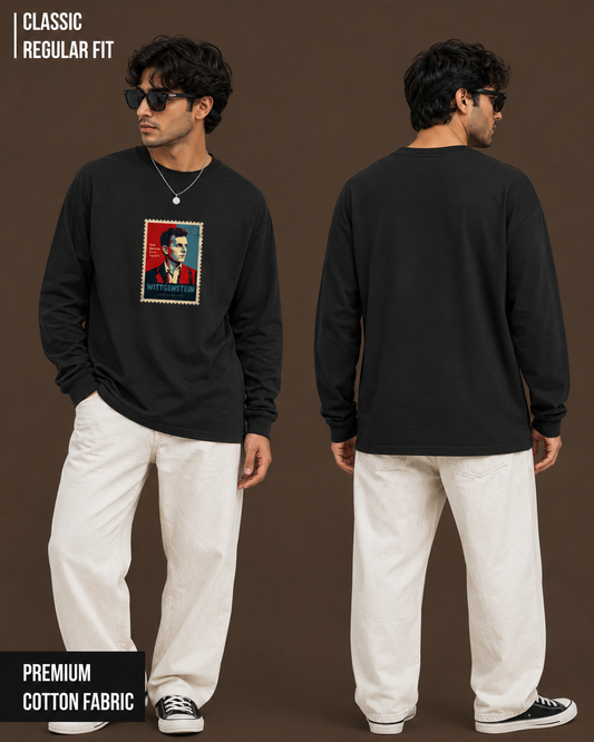 Wittgenstein Stamp Graphic | Men's Full Sleeve T-Shirt