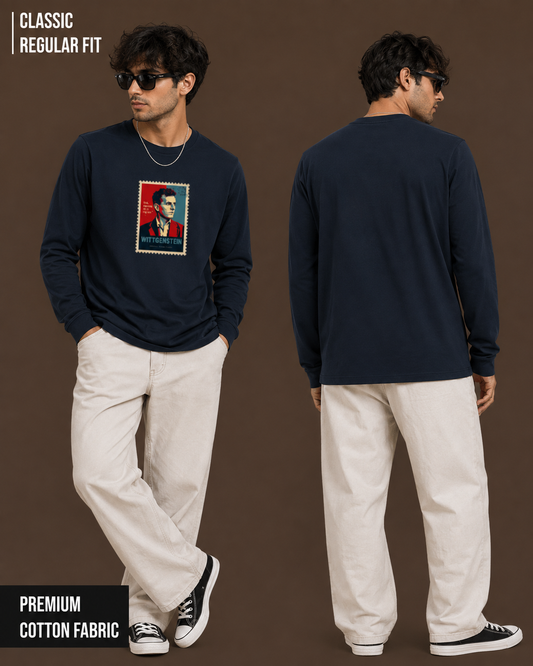 Wittgenstein Stamp Graphic | Men's Full Sleeve T-Shirt