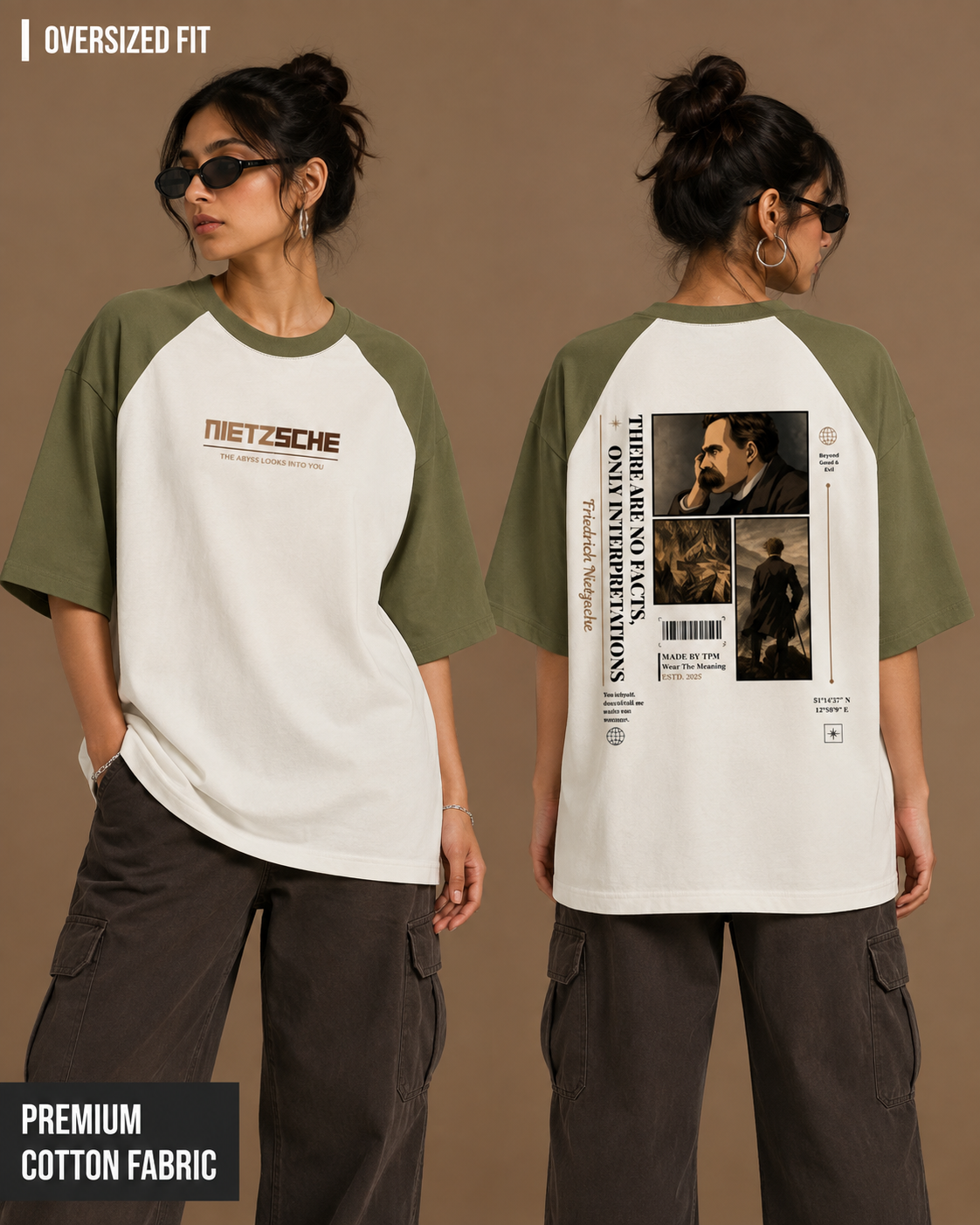 Nietzsche: Beyond Good & Evil | Unisex Oversized Raglan Tee