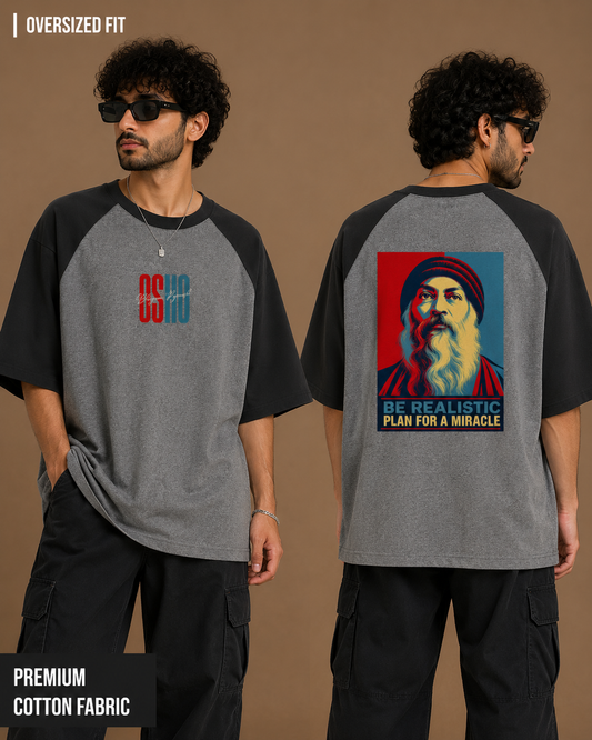 Osho: Plan for a Miracle | Unisex Oversized Raglan Tee