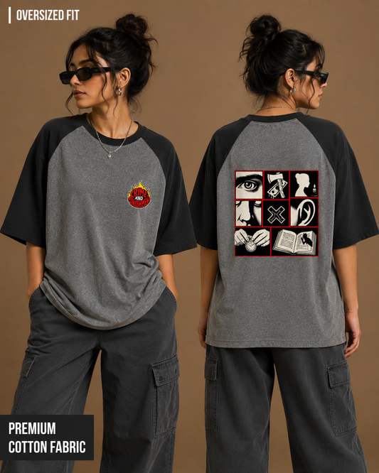 Crime and Punishment | Unisex Oversized Raglan Tee