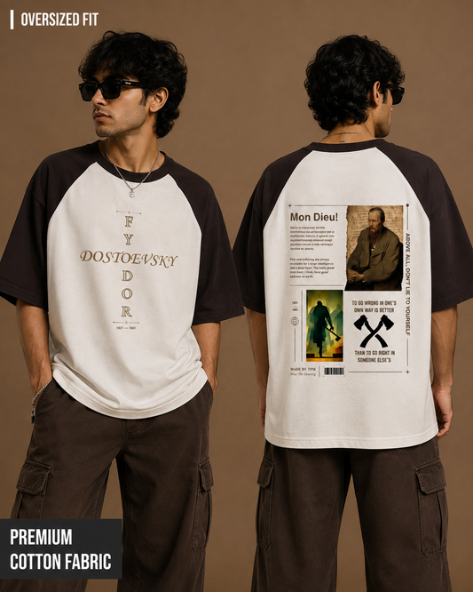 Dostoevsky: Mon Dieu! | Unisex Oversized Raglan Tee
