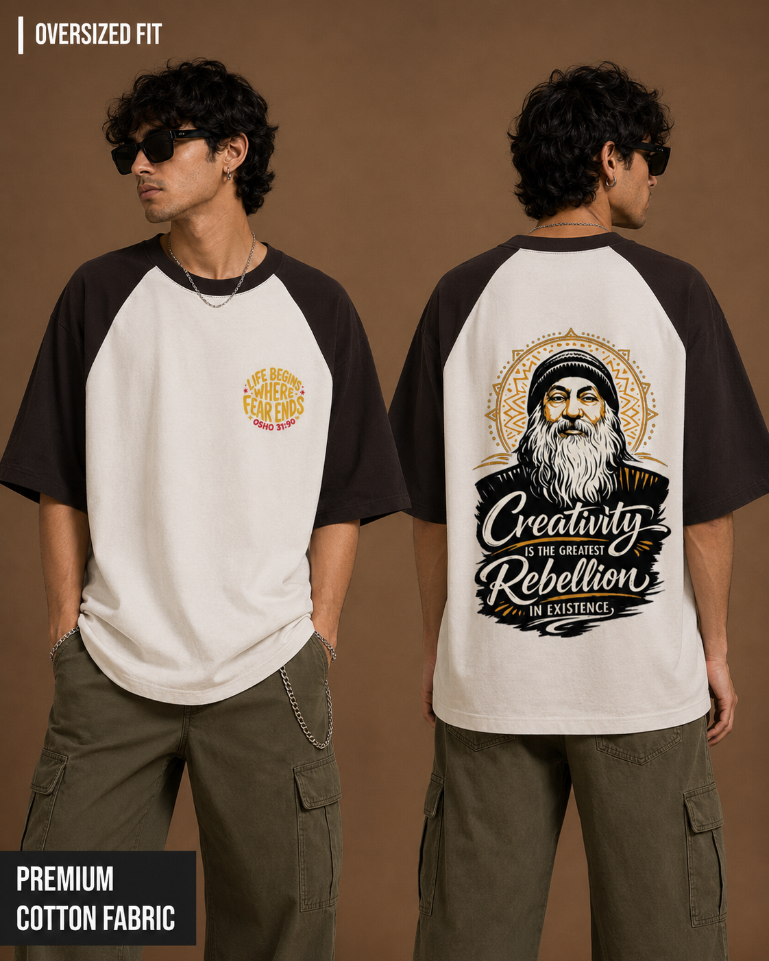 Osho: Creative Rebellion | Unisex Oversized Raglan Tee