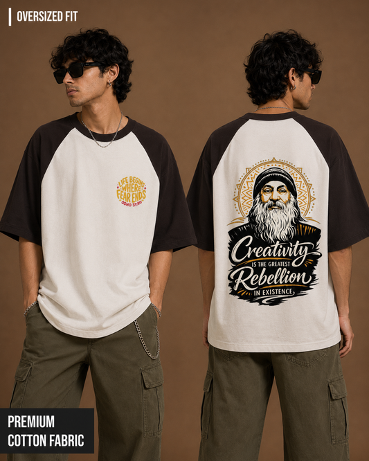 Osho: Creative Rebellion | Unisex Oversized Raglan Tee