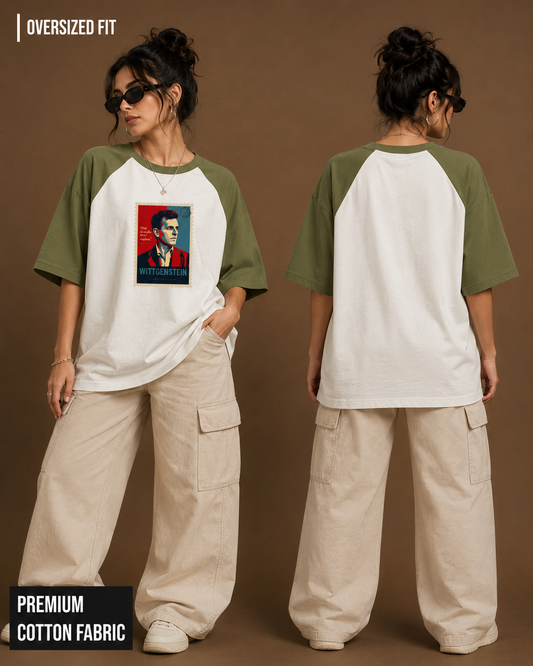 Wittgenstein Stamp Graphic | Unisex Oversized Raglan Tee
