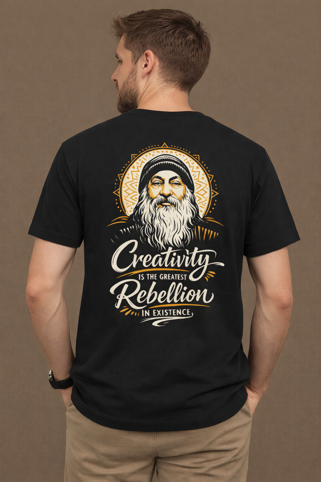 Creativity Is the Greatest Rebellion – Inspirational Osho Art T-Shirt | Unisex Standard Crew T-Shirt