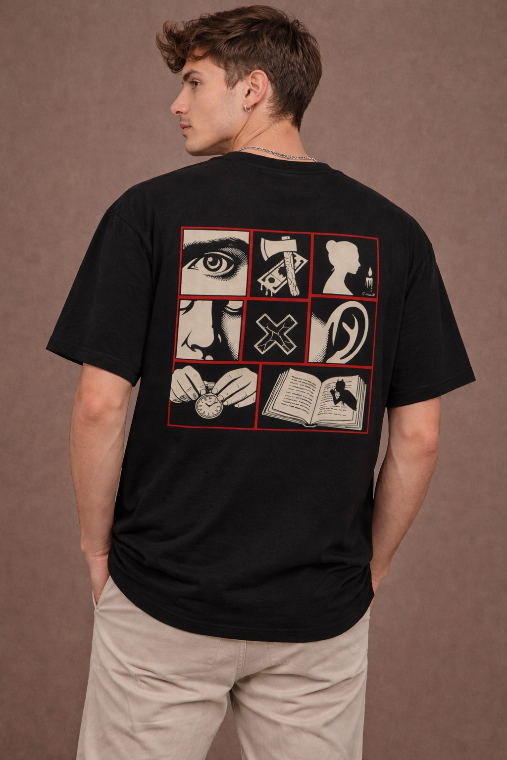 Crime and Punishment Flame Graphic T Shirt | Unisex Classic Crew T-Shirt