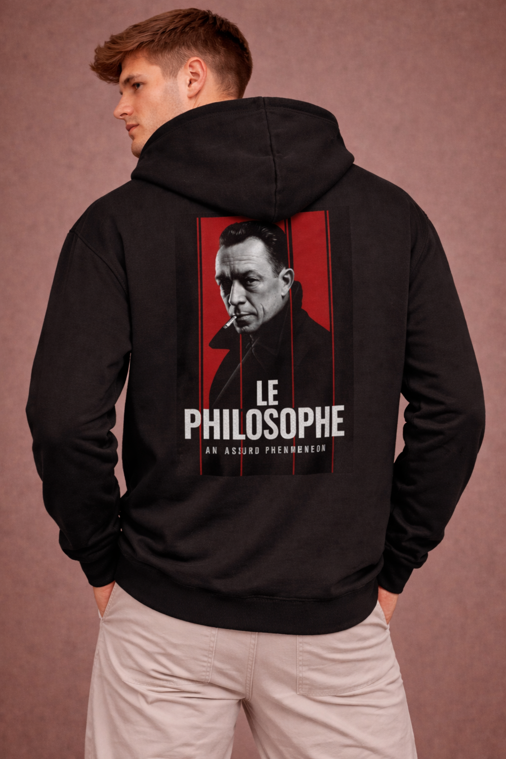Le Philosophe – Albert Camus Absurdism Graphic Hoodie | Unisex Hoodie