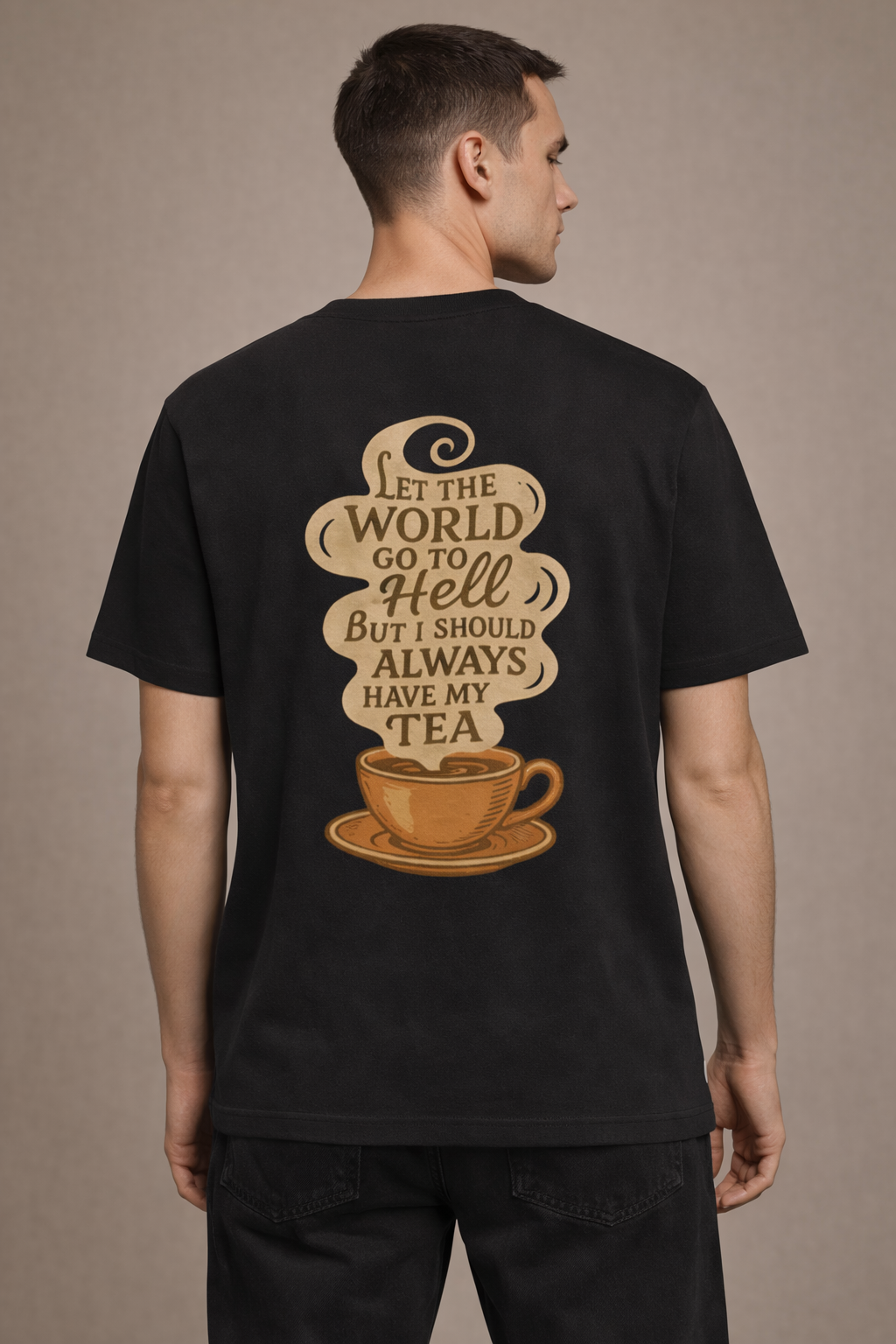 "Always Have My Tea” Vintage Quote V Neck T-Shirt | Unisex V Neck T-Shirt