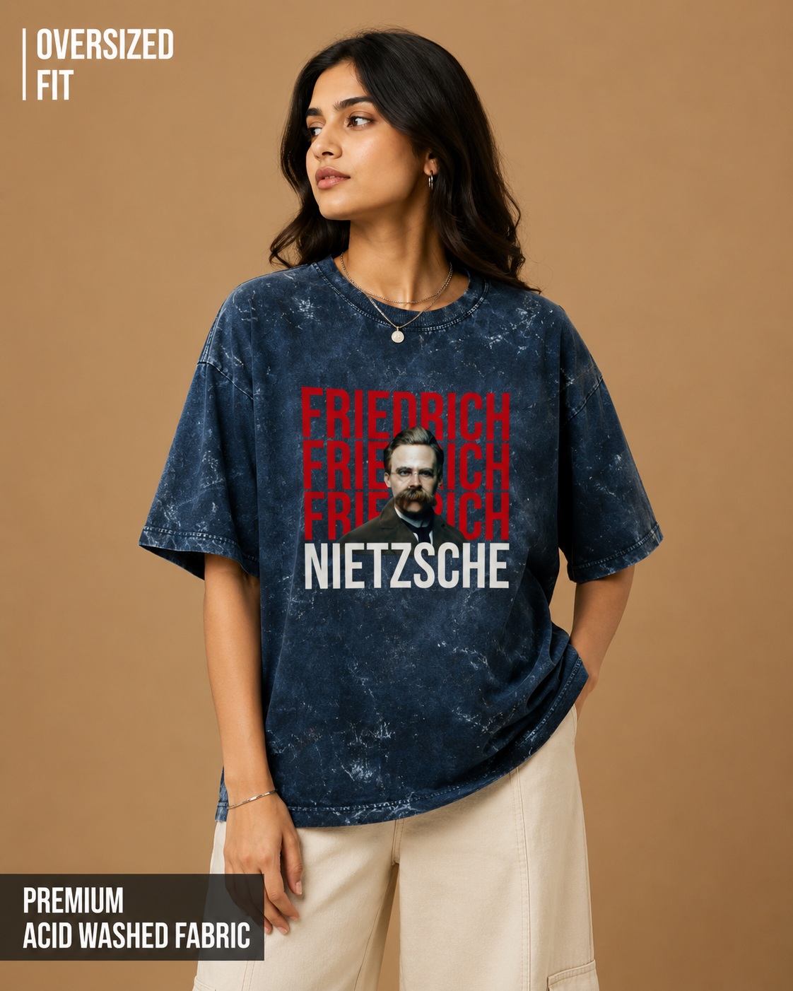 Nietzsche: The Übermensch | Unisex Acid Washed Oversized Tee