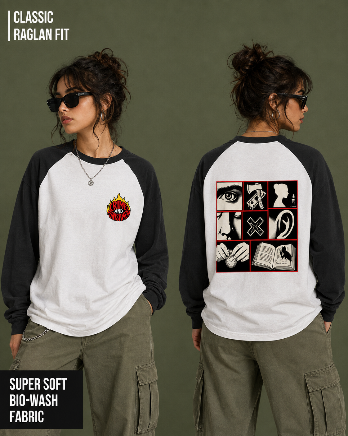 Crime and Punishment | Unisex Raglan T-Shirt