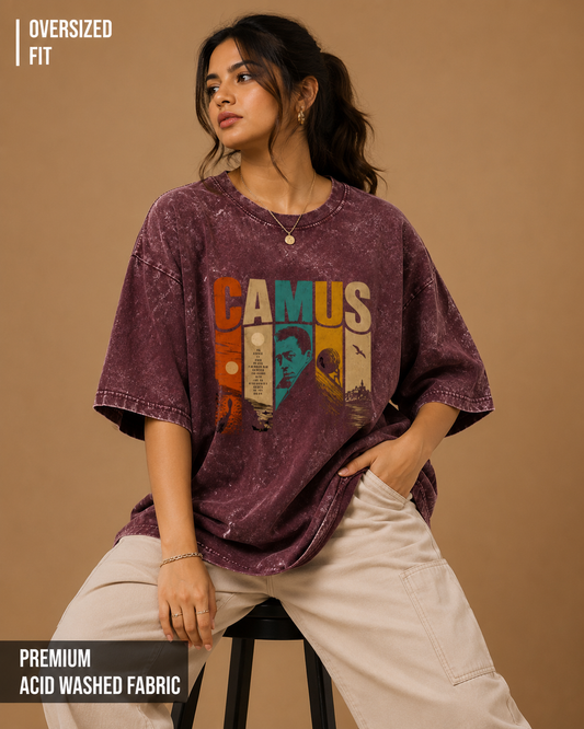Camus: The Absurdist | Unisex Acid Washed Oversized Tee
