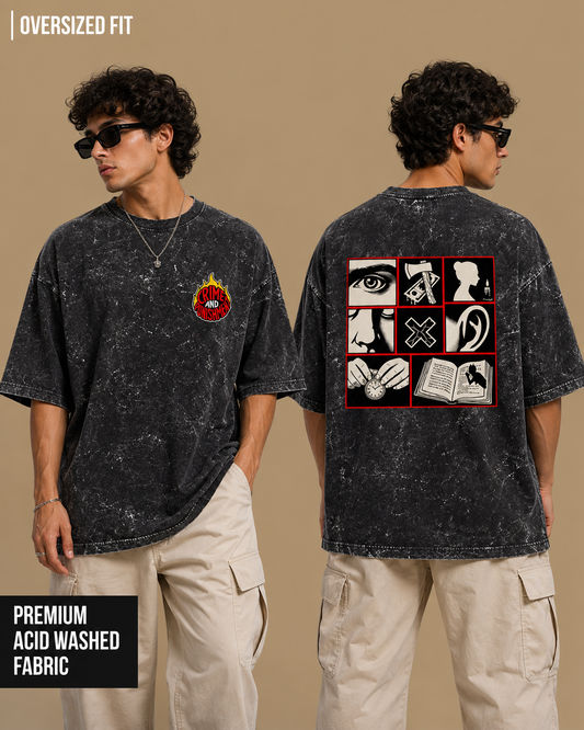 Crime and Punishment | Unisex Acid Washed Oversized Tee