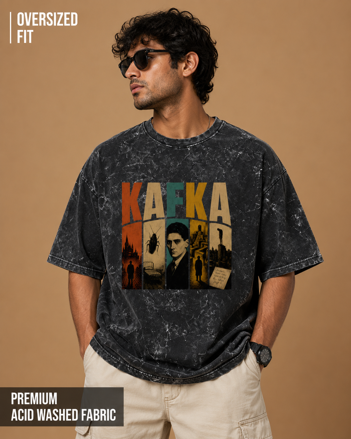 Kafka: The Metamorphosis | Unisex Acid Washed Oversized Tee