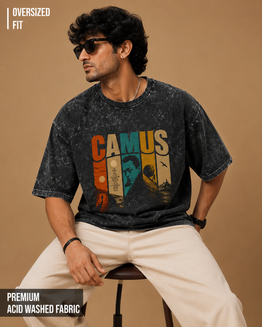 Camus: The Absurdist | Unisex Acid Washed Oversized Tee