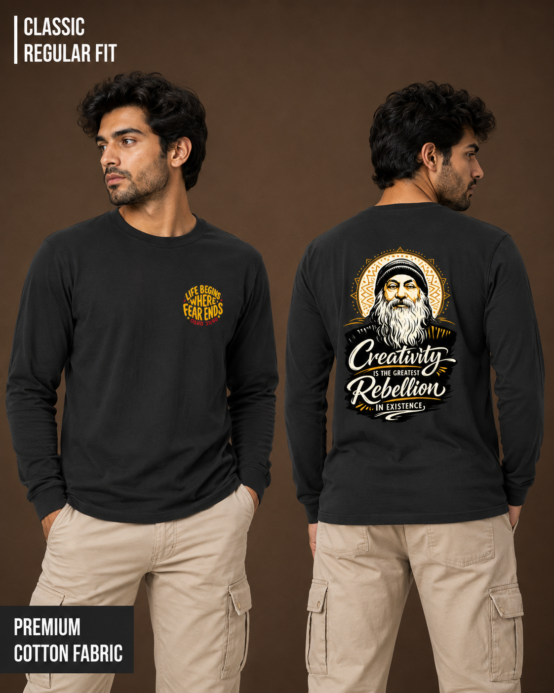Osho: Creative Rebellion | Men's Full Sleeve T-Shirt