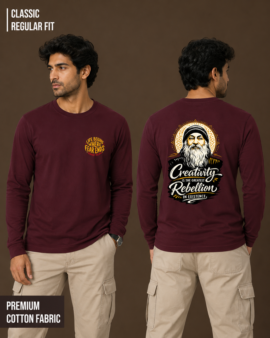 Osho: Creative Rebellion | Men's Full Sleeve T-Shirt