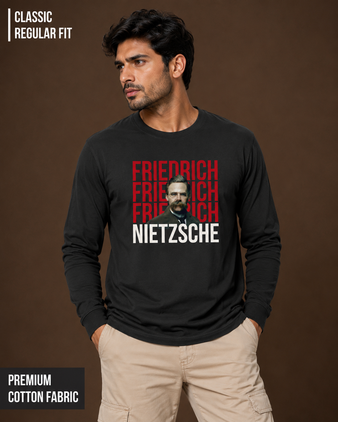 Nietzsche: The Übermensch | Men's Full Sleeve T-Shirt