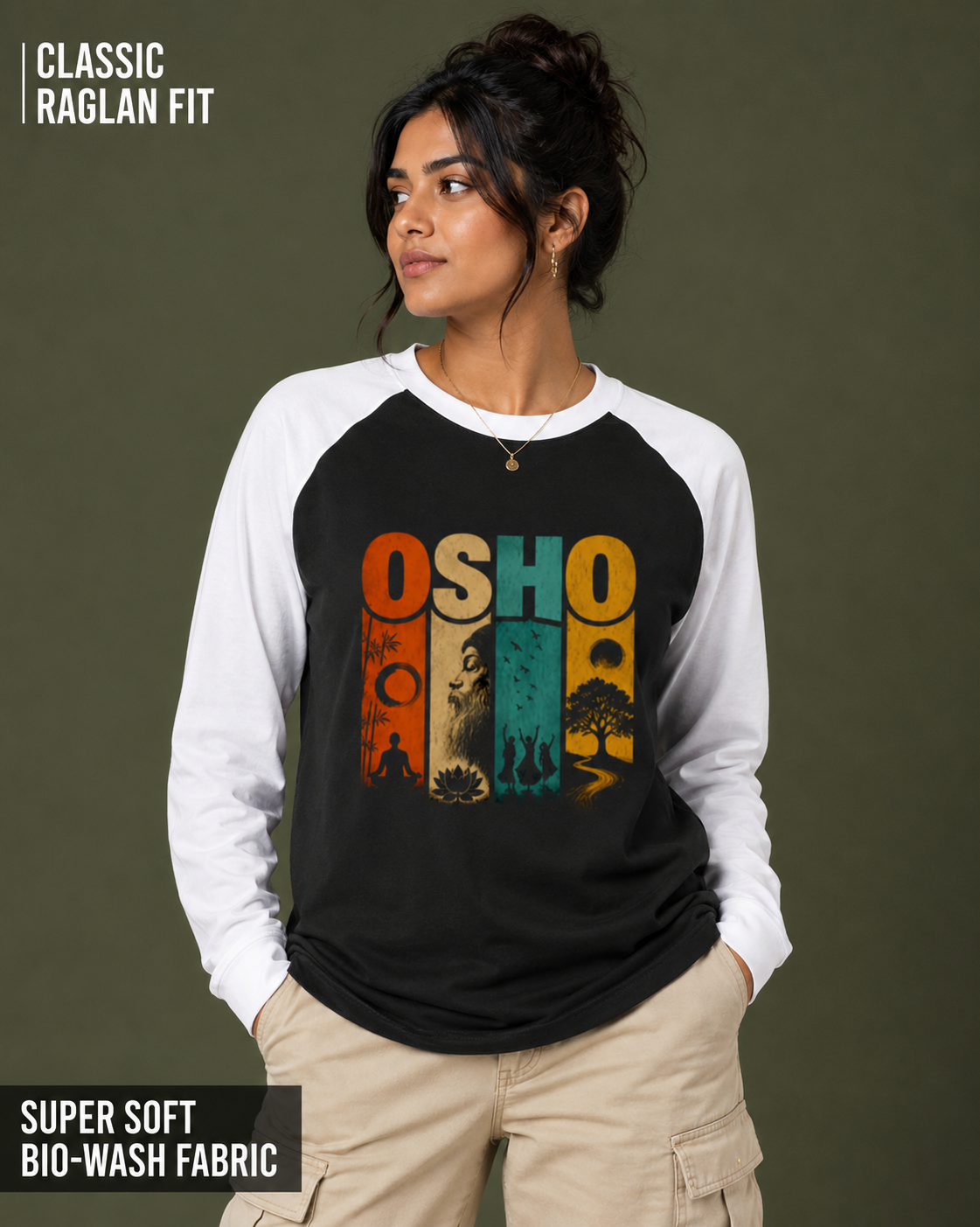 Osho: The Mystic | Unisex Raglan T-Shirt